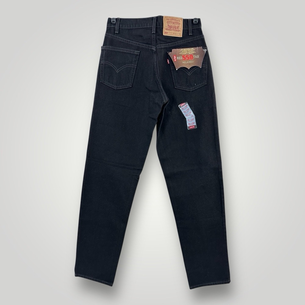 VINTAGE 1997 Levi's 550 31x34 MADE IN USA‎ Jeans New Old Stock Black Denim NWT